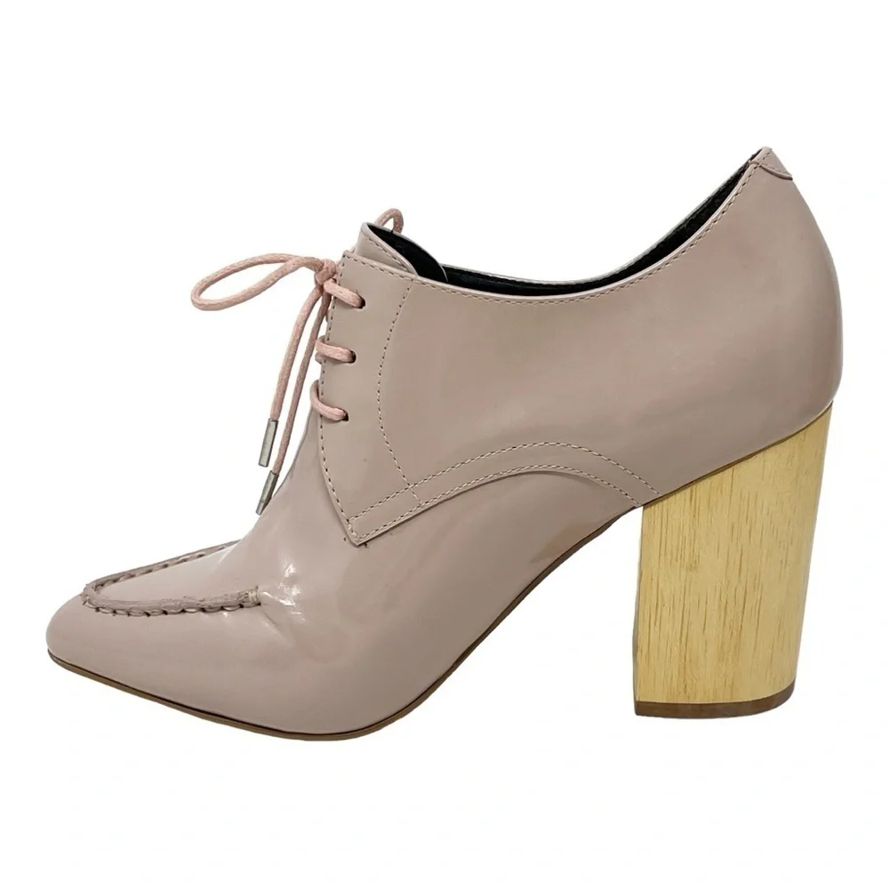 Anthropologie Pied Juste Tipo Pale Pink Lace Up Heels Sz 36